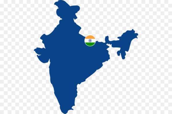 Силуэт Индии на карте