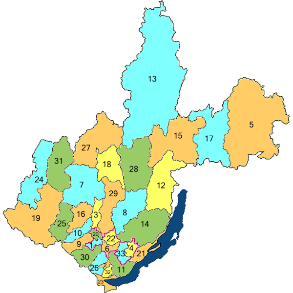 Карта Иркутской области по районам