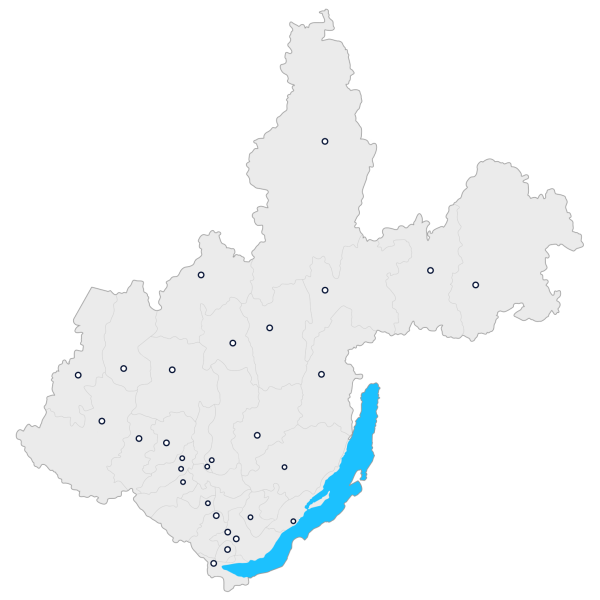 Контурная карта Иркутской области
