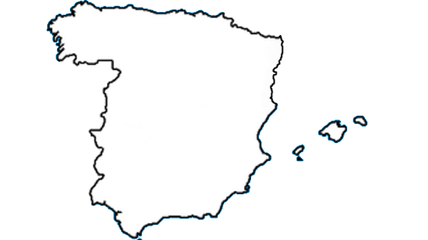 Контурная карта Испании