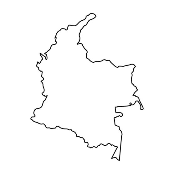 Колумбия на контурной карте