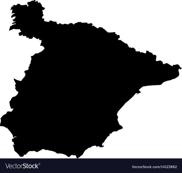 Очертания Испании на карте