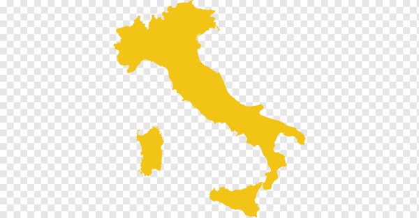 Очертания Италии на прозрачном фоне