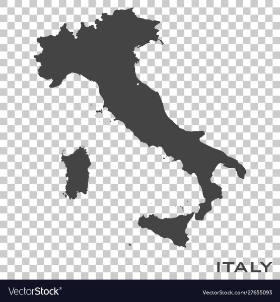 Силуэт Италии на прозрачном фоне