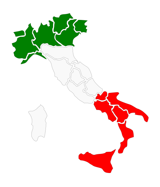 Флаг Италии на карте Италии