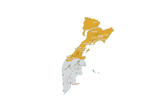 Полуостров Камчатка очертания