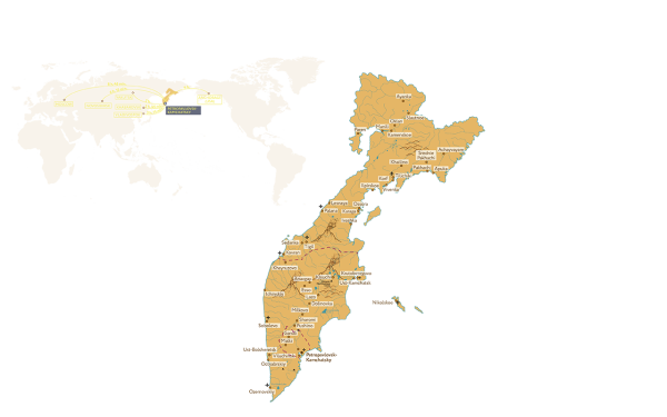 Корякский заповедник на карте Камчатки