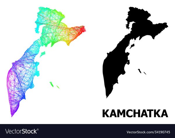 Полуостров Камчатка карта вектор