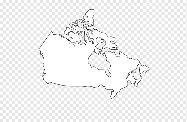 Очертания Канады на карте