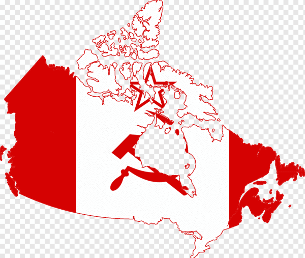 Карта Канады с флагом