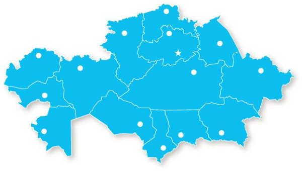 Векторная карта Казахстана