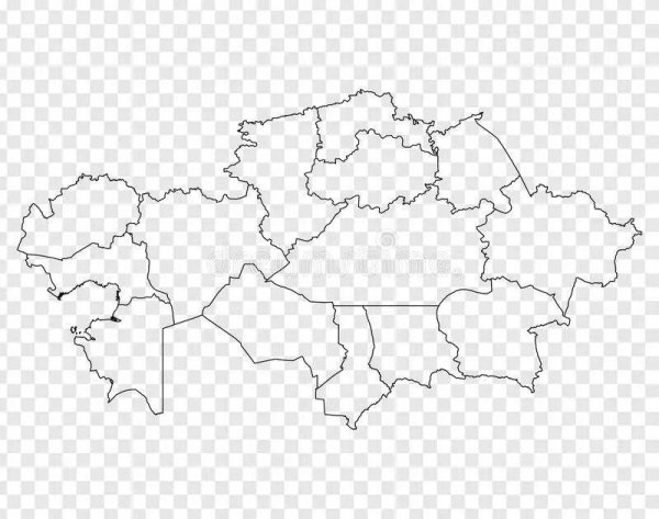 Карта Казахстана контур