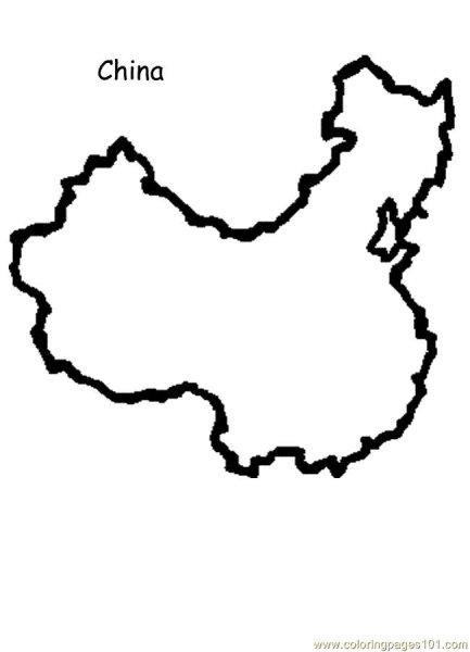 Очертания Китая на карте