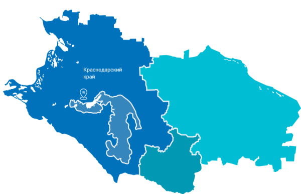Карта Краснодарского края контур