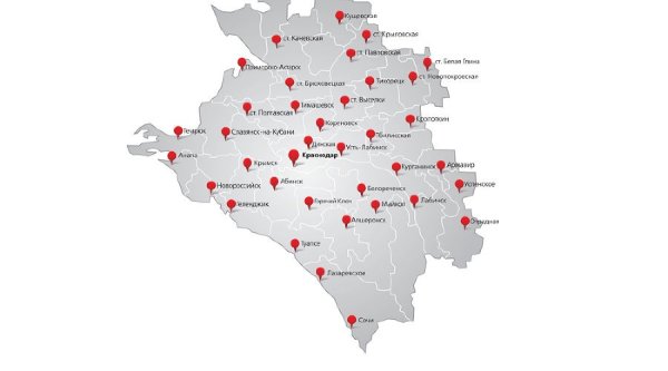 Карта Краснодарского края