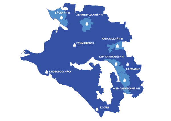 Карта Краснодарского края вектор
