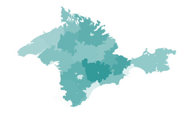 Силуэт Крымского полуострова