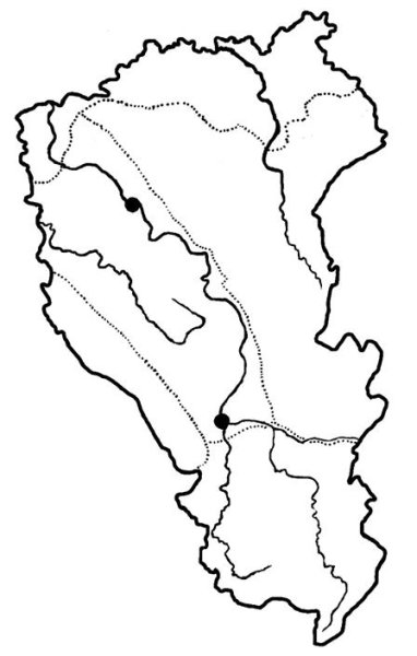 Контурная карта Кемеровской области с реками