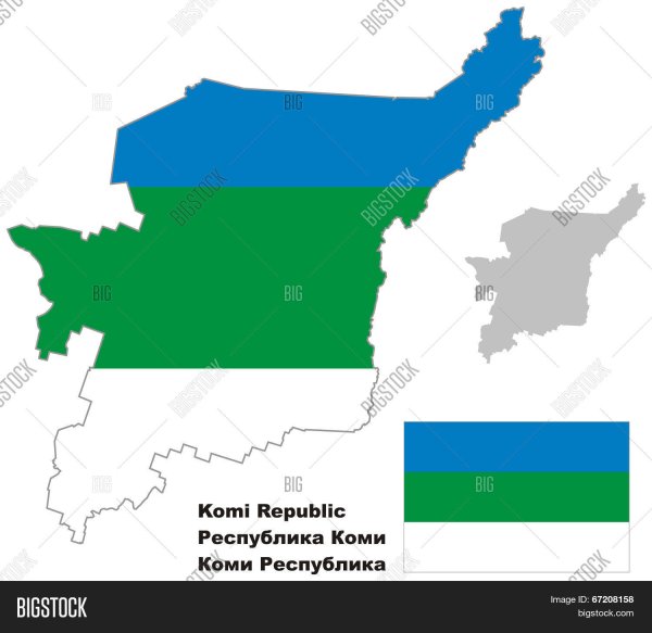 Карта Республики Коми вектор