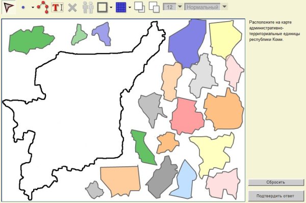 Карта административно-территориального деления Республики Коми