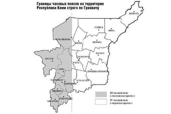 Контурная карта Республики Коми