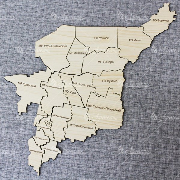 Контур карты Республики Коми