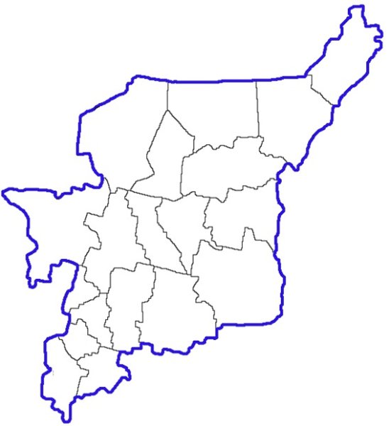 Контур карты Республики Коми