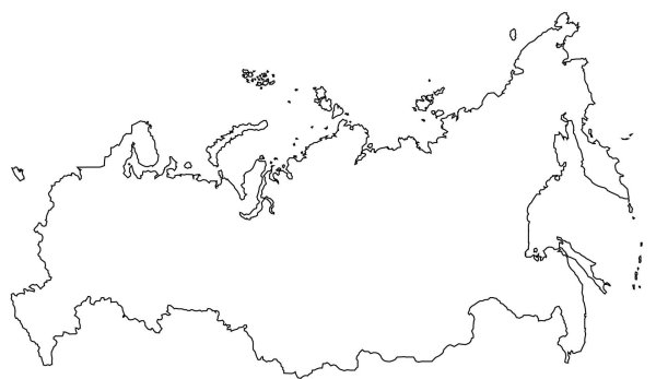 Карта России контур