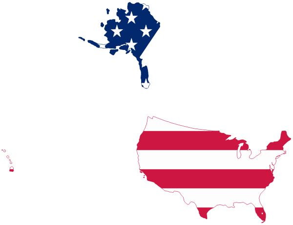 Карта США С флагом