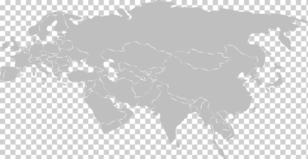 Карта Евразии серая