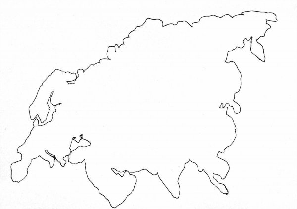 Материк Евразия контур