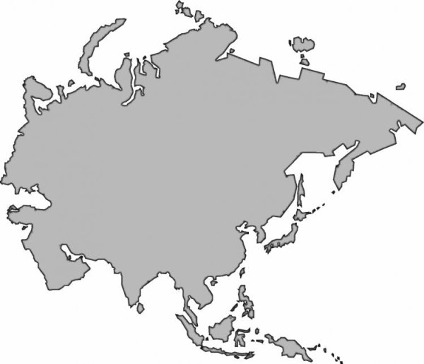 Материк Евразия контур