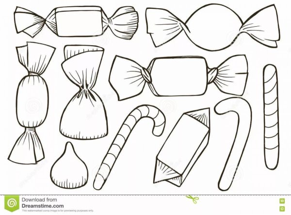 Конфеты трафарет для рисования