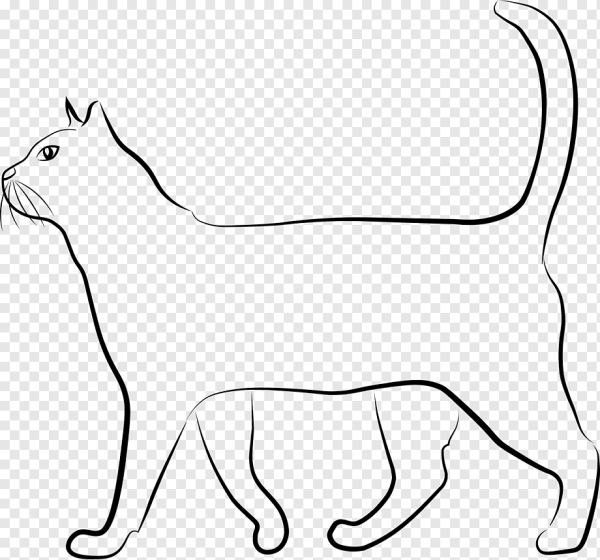 Контур кошки сбоку