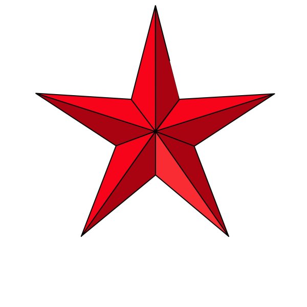 Красный контур звезды пятиконечной