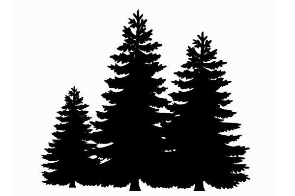 Силуэты хвойных деревьев