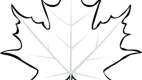 Кленовый листик трафарет