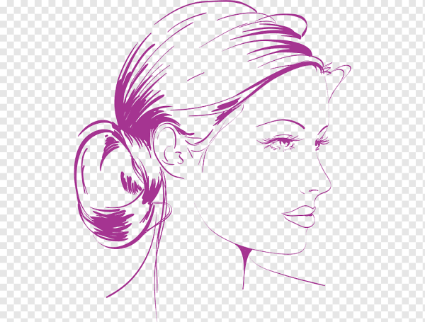 Контур лица женщины в профиль