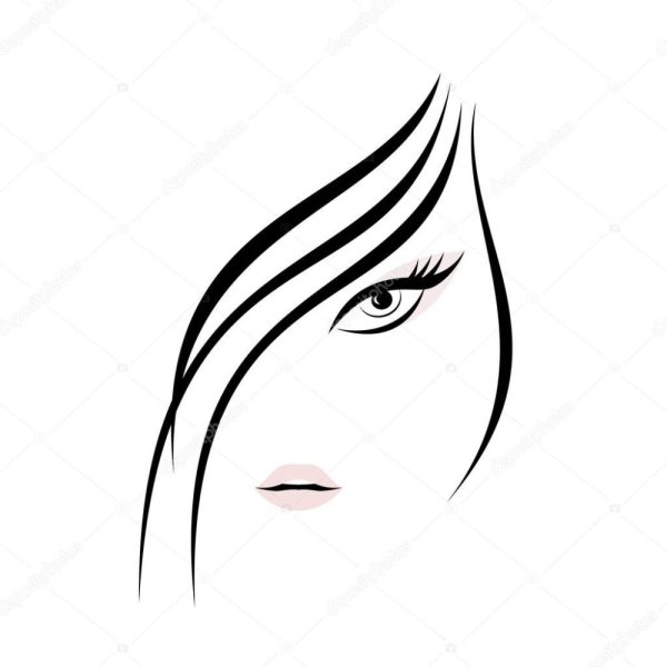 Очертания лица женщины
