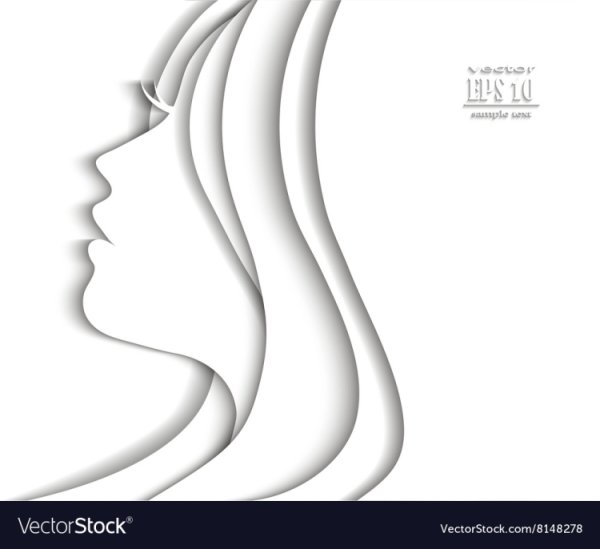 Контур лица женщины в профиль