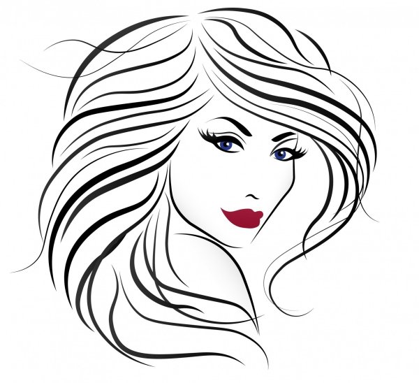 Контур женского лица