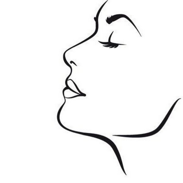 Контур лица женщины в профиль