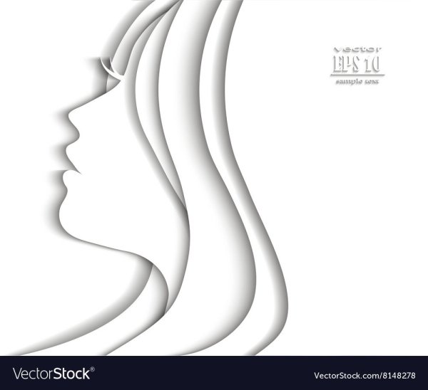 Трафарет женского лица в профиль