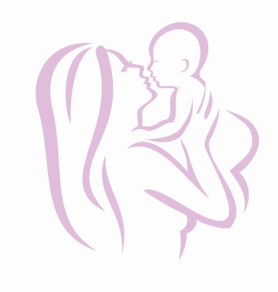 Силуэт мамы с ребенком на руках