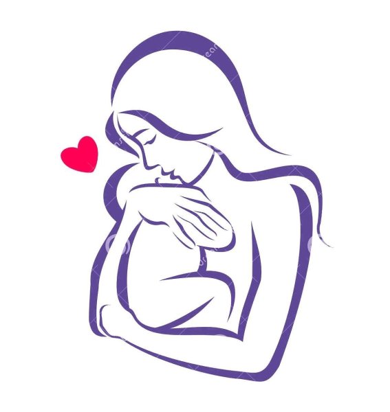 Силуэт мамы с ребенком на руках