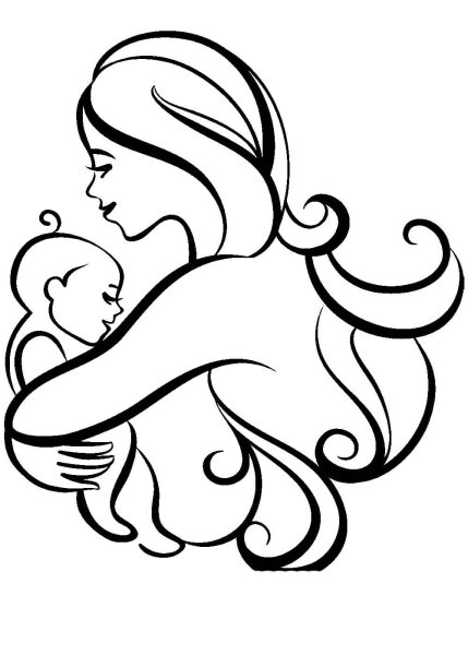 Очертания матери и ребенка