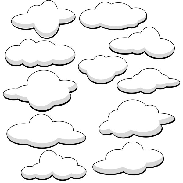 Белые облачка для вырезания