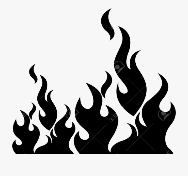Языки пламени на белом фоне