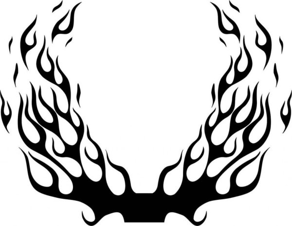 Татуировка пламени на белом фоне