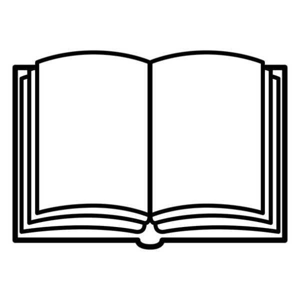 Книжка раскрытая черно белая